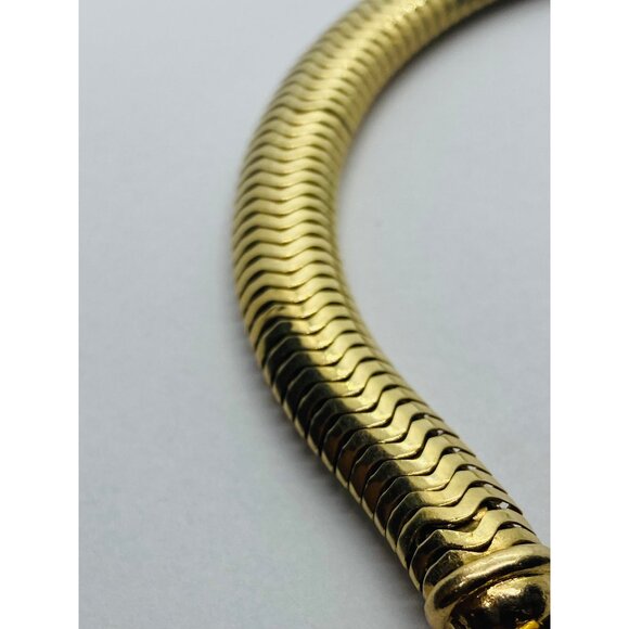 VINTAGE TIFFANY & CO 14k GOLD BRACELET SNAKE FLEX 9.5MM WIDE 6 5/8” Long - Picture 9 of 13